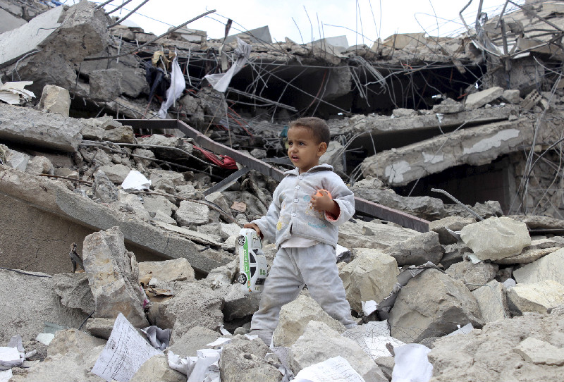 Countless numbers have lost their homes in airstrikes that have left mountains of rubble