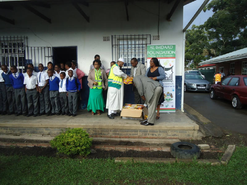 The Al-Imdaad Foundation together with Dr Musa Gumede handed over socks to four deserving schools in Ward 46 of Kwamashu as part of Operation Sukuma Sakhe.