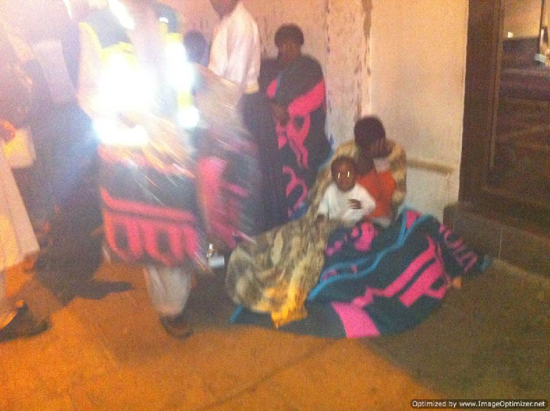 The warm blankets provided some relief for the shocked victims.  