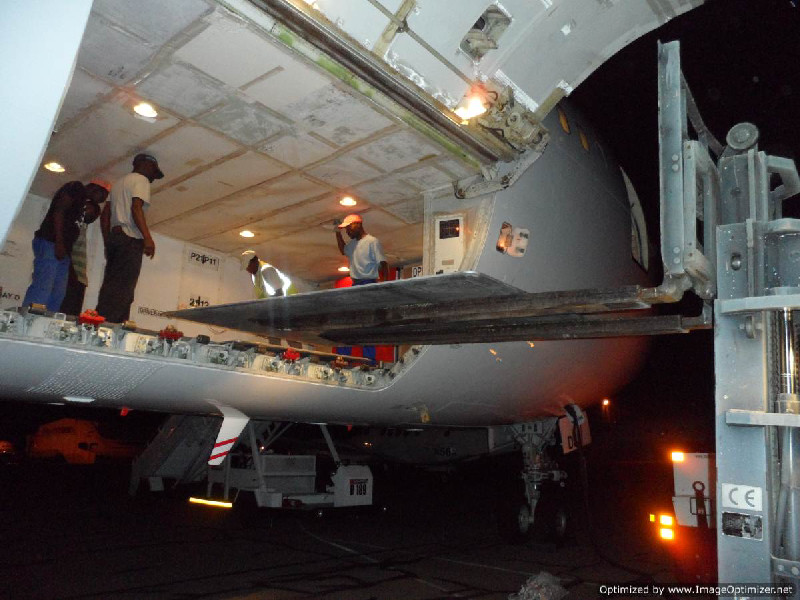 The Al-Imdaad team worked late into the night loading cargo onto the aircraft and to ensure that the flight was ready to take off early the next morning 