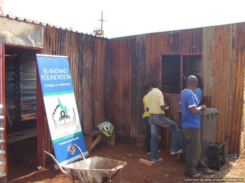 AIF aided the victims with building material to rebuild their shacks
