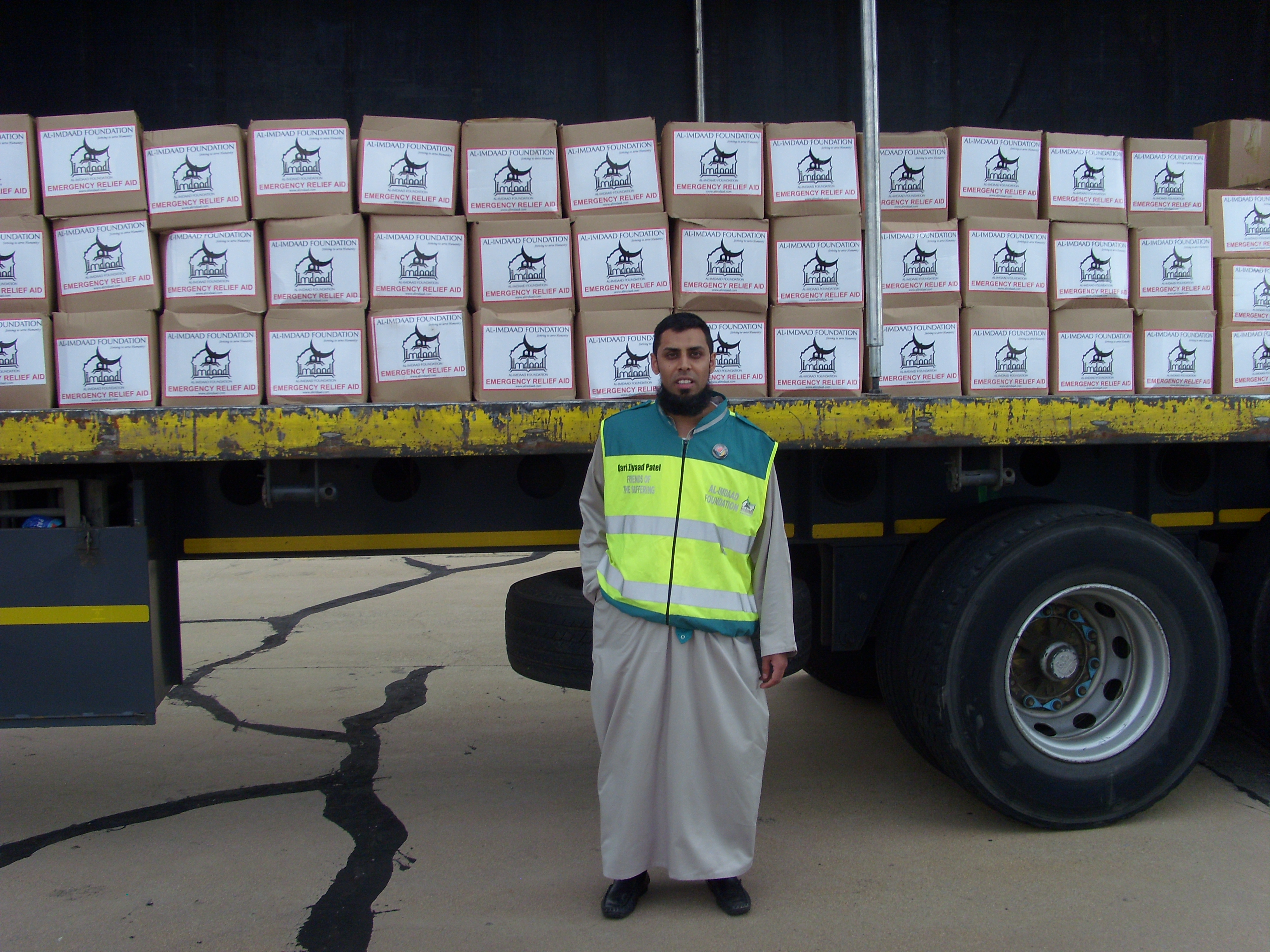 The relief aid comprised high valued food hampers, tents, water purification tablets and blankets